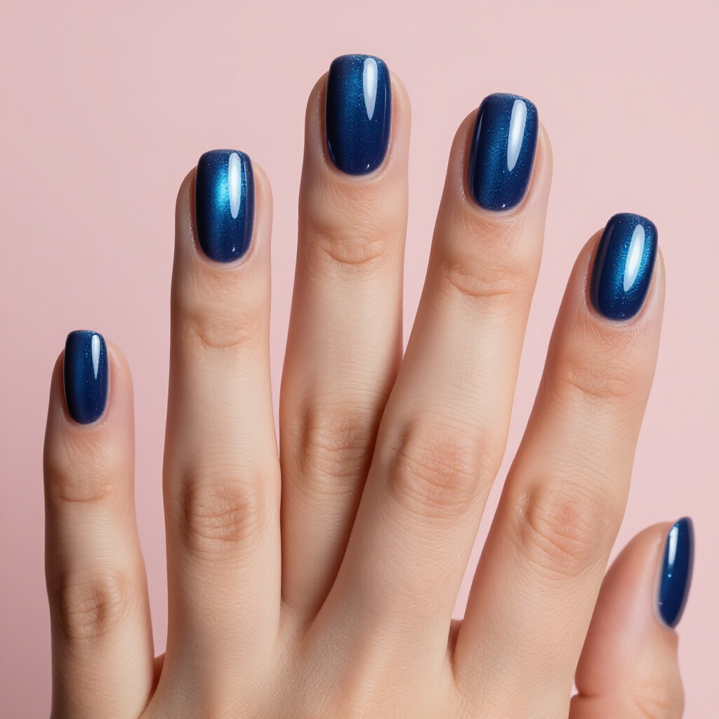 Deep Purple Almond Cat Eye: Royal and Enigmatic Charm - black almond cat eye nails