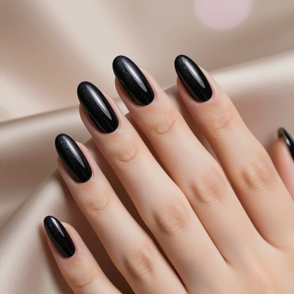 Deep Emerald Green Cat Eye on Almond Shaped Nails - black almond cat eye nails Deep Emerald Green Cat Eye on Almond Shaped Nails - black almond cat eye nails