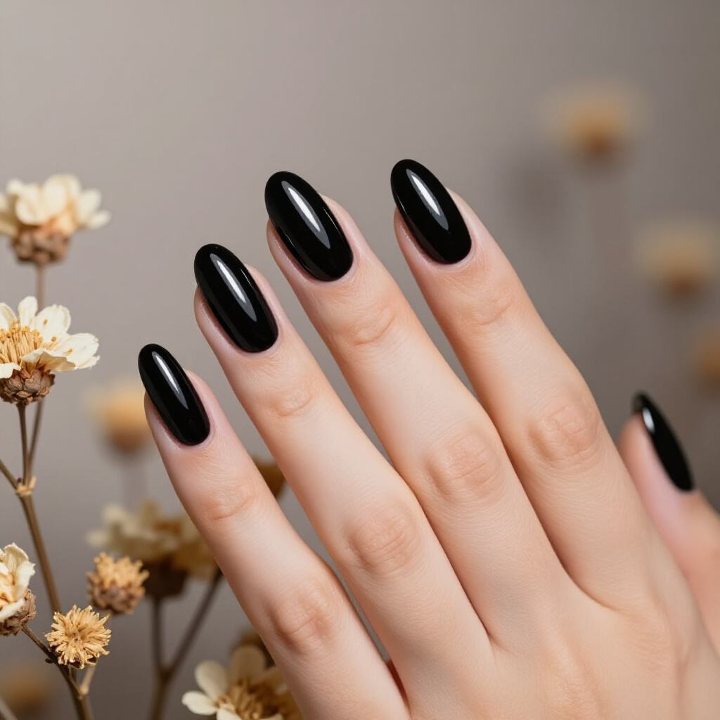 Chrome Black Almond Cat Eye with a Subtle Swirl - black almond cat eye nails Chrome Black Almond Cat Eye with a Subtle Swirl - black almond cat eye nails