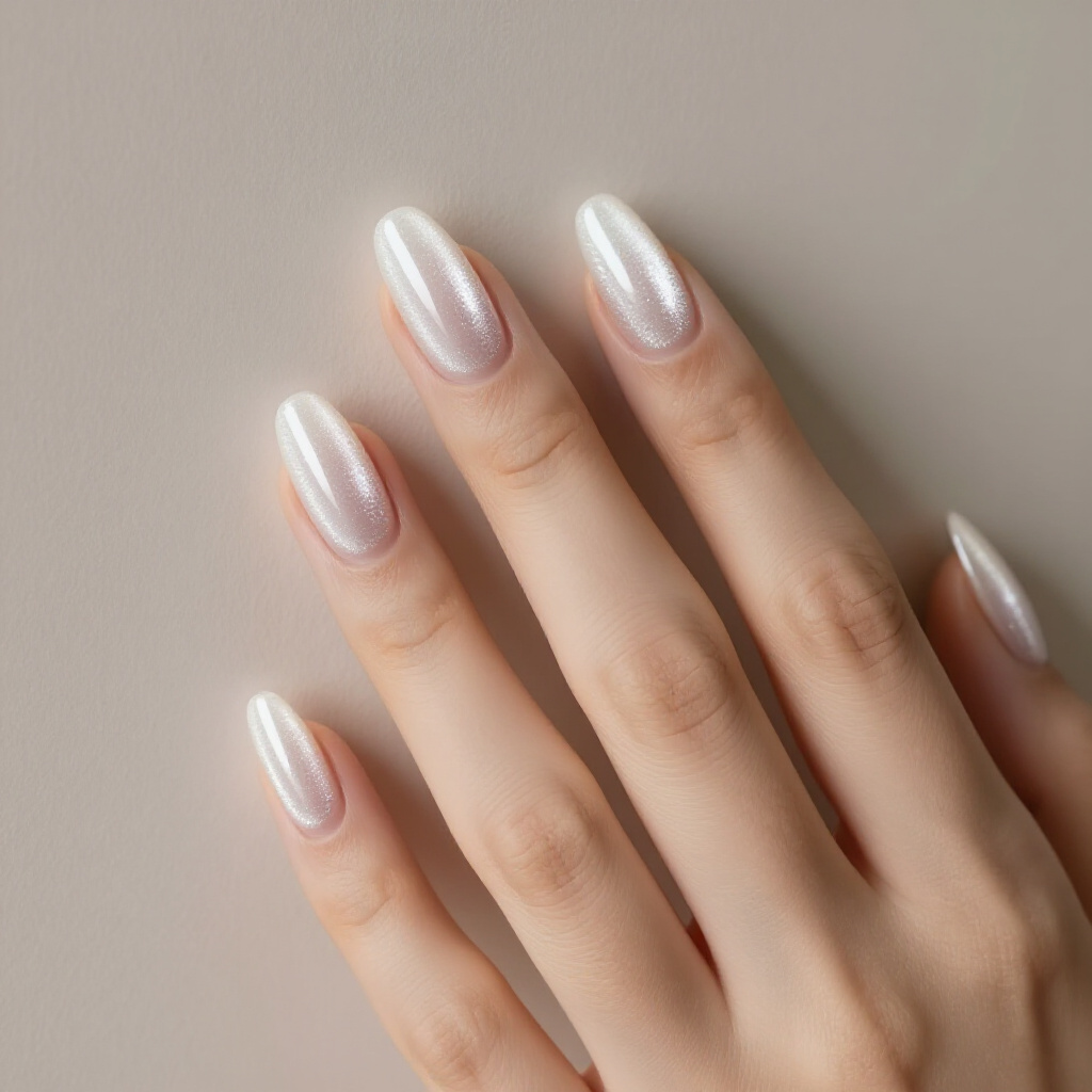 Black Almond Cat Eye with a Sheer Overlay for a 'Soft Focus' Look - black almond cat eye nails