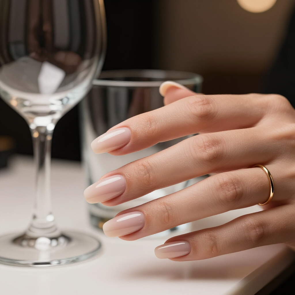 Soft Rose Nude Almond Cat Eye with Delicate Gold Foil Accents for a Touch of Luxury - nude almond cat eye nails