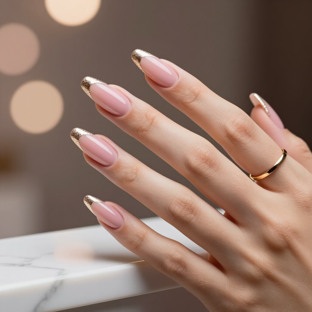 Peachy Nude Almond Cat Eye with a Glossy Finish for a Fresh, Youthful Vibe - nude almond cat eye nails