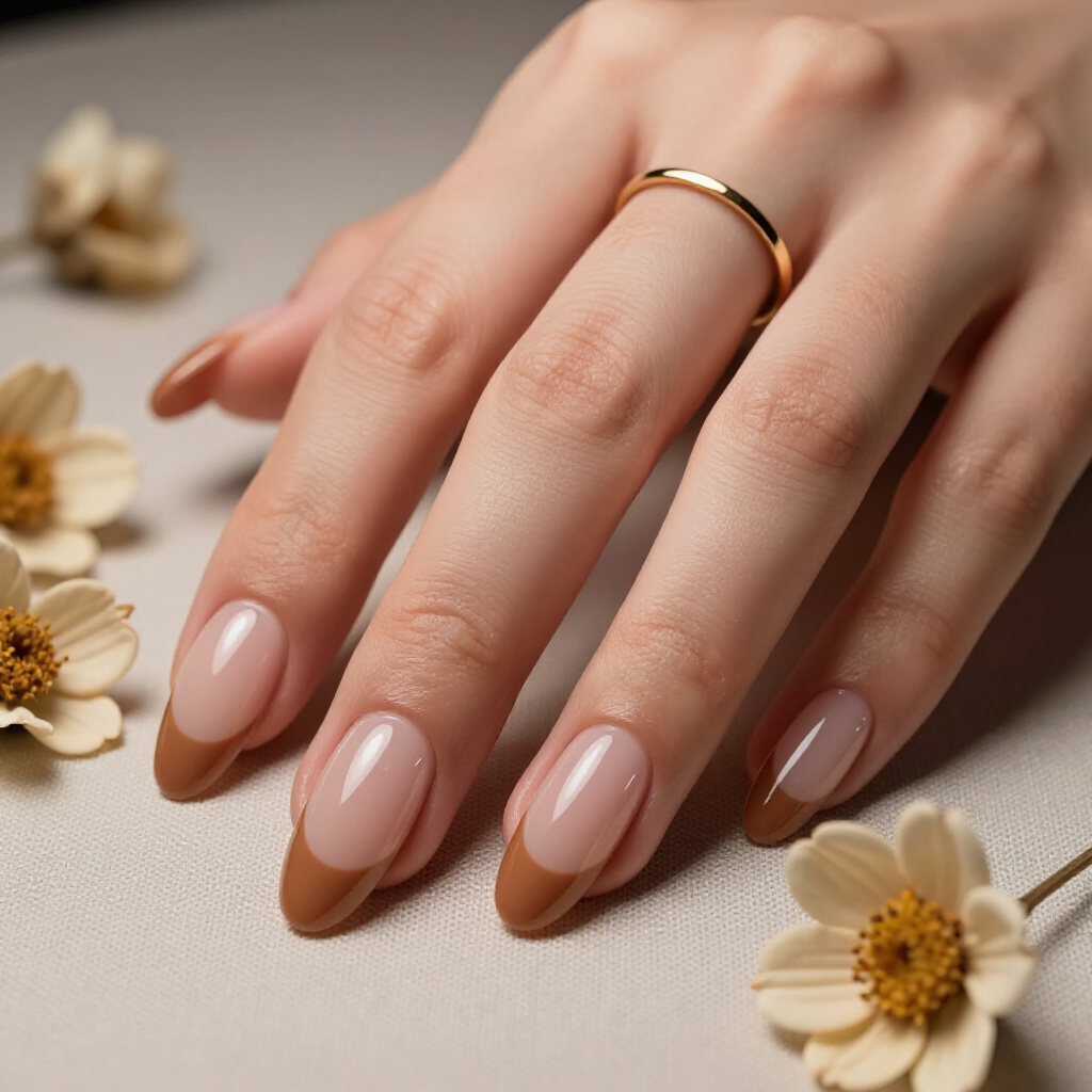 Taupe Nude Almond Cat Eye with a Subtle Matte Finish for Sophisticated Understatement - nude almond cat eye nails