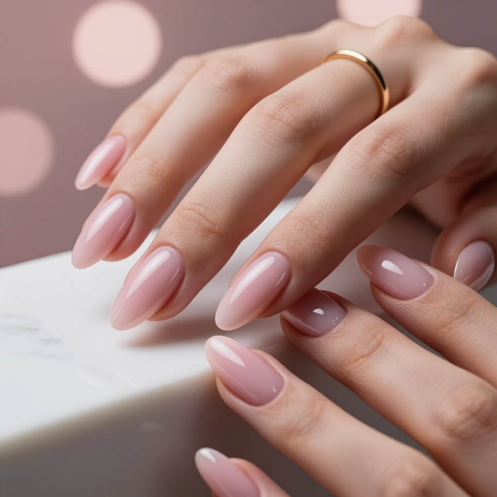 Iridescent Holographic Pink Almond Cat Eye with Subtle Chrome Accents - pink almond classy cat eye nails Iridescent Holographic Pink Almond Cat Eye with Subtle Chrome Accents - pink almond classy cat eye nails