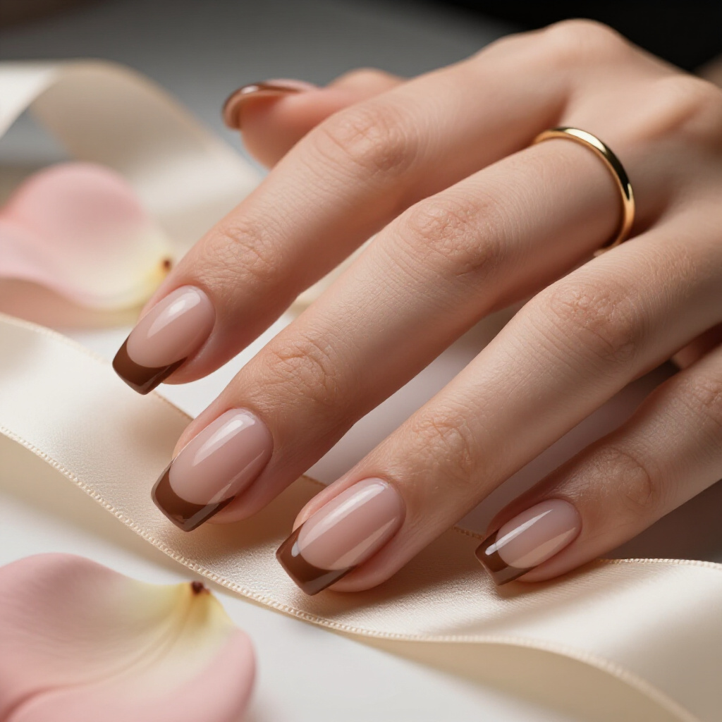Peachy Nude with a Delicate Pink Swirl: Sweet and Playful Design - nude short simple cat eye nails