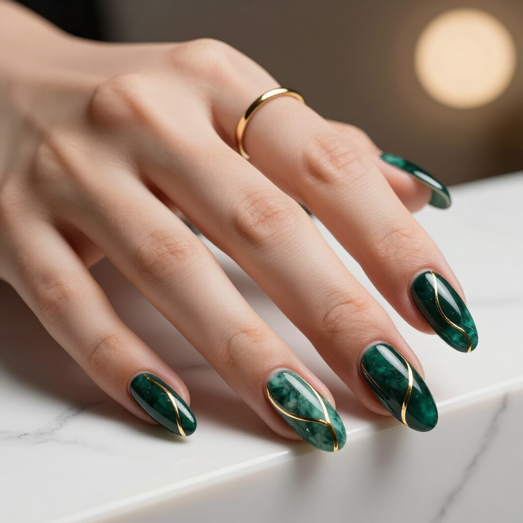 Elegant Grey and White Classic Marble Almond Nails with a Matte Finish - marble nails