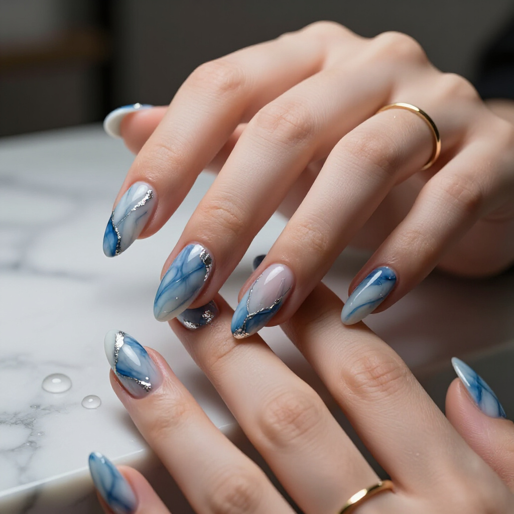 Best Marble Almond Nail Shades for Every Season - marble nails