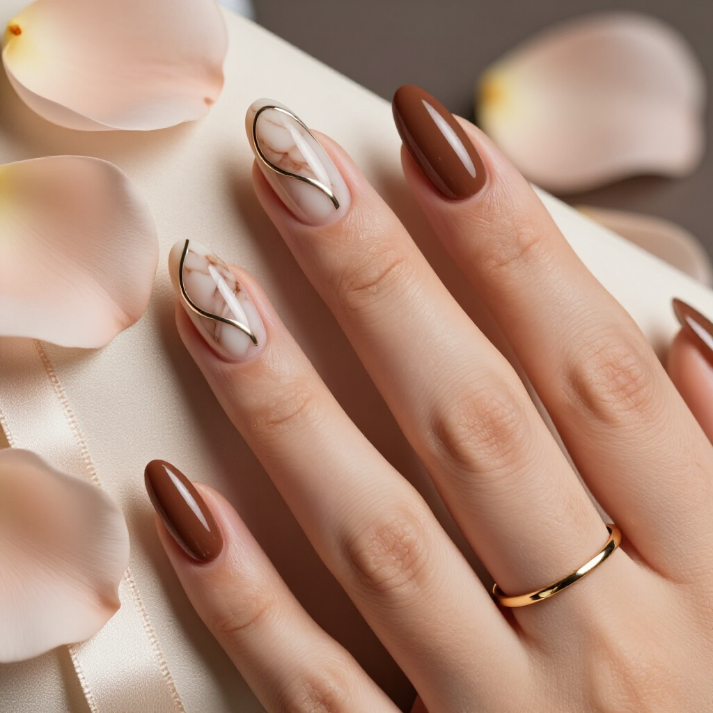 Marble Almond Nails for Short Nails: Chic and Stylish Options - marble nails