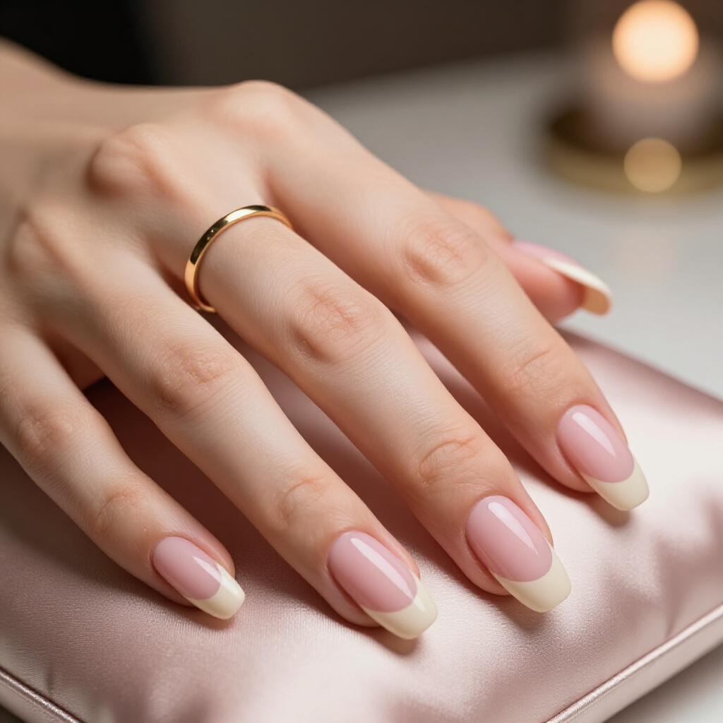 Soft Pastel Pink and Gold Veins for a Feminine Touch - short marble nails Soft Pastel Pink and Gold Veins for a Feminine Touch - short marble nails