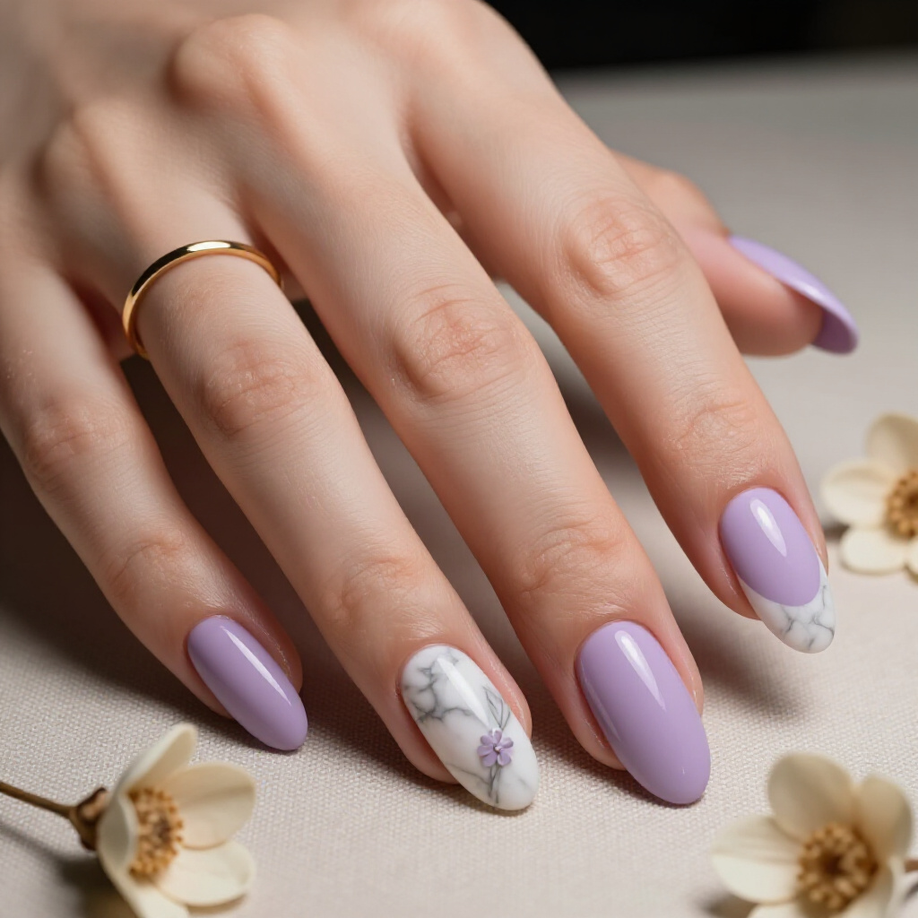 How to Make Your Short Marble Manicure Last Longer - short marble nails How to Make Your Short Marble Manicure Last Longer - short marble nails