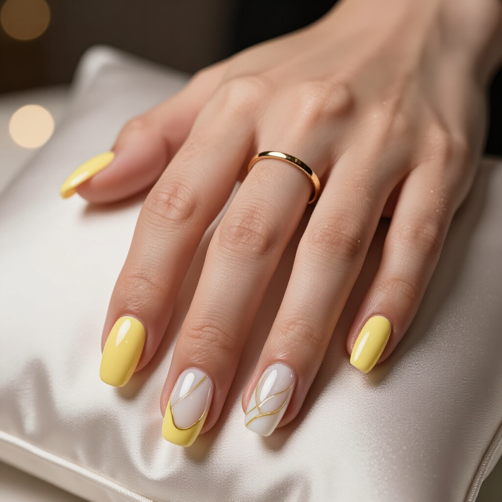Subtle Milky White with Delicate Grey Veining - short marble nails Subtle Milky White with Delicate Grey Veining - short marble nails