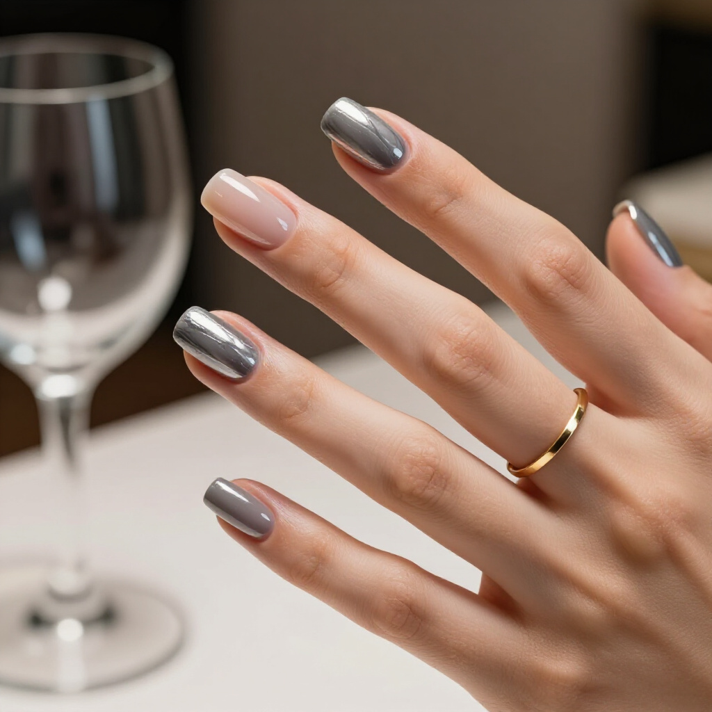 Rich Burgundy and Cream Marble for Autumn Elegance - short marble nails Rich Burgundy and Cream Marble for Autumn Elegance - short marble nails