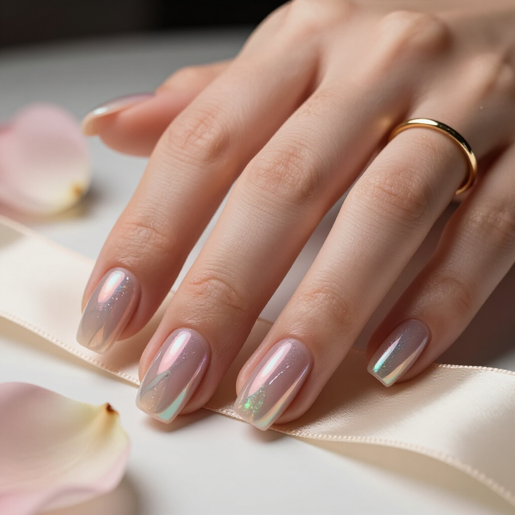 Classic White and Black Marble with a High-Gloss Finish - short marble nails Classic White and Black Marble with a High-Gloss Finish - short marble nails