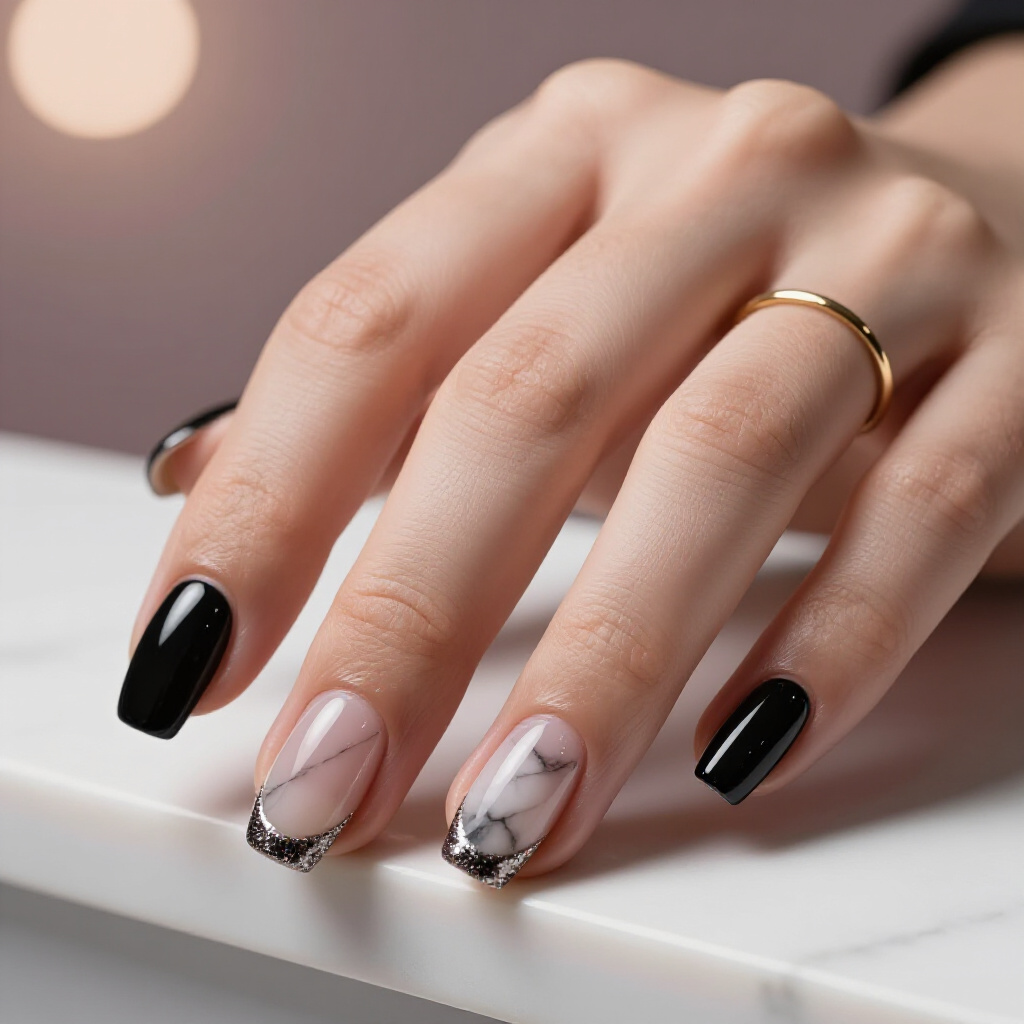 Best Short Marble Nails Shades for Every Season - short marble nails Best Short Marble Nails Shades for Every Season - short marble nails