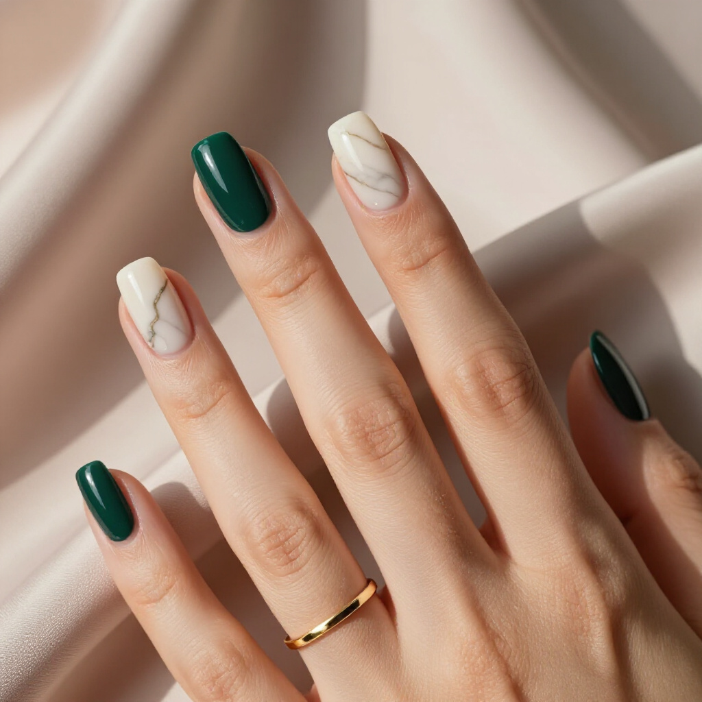 Bold Blue and White Marbling on Short Stiletto Nails - short marble nails Bold Blue and White Marbling on Short Stiletto Nails - short marble nails
