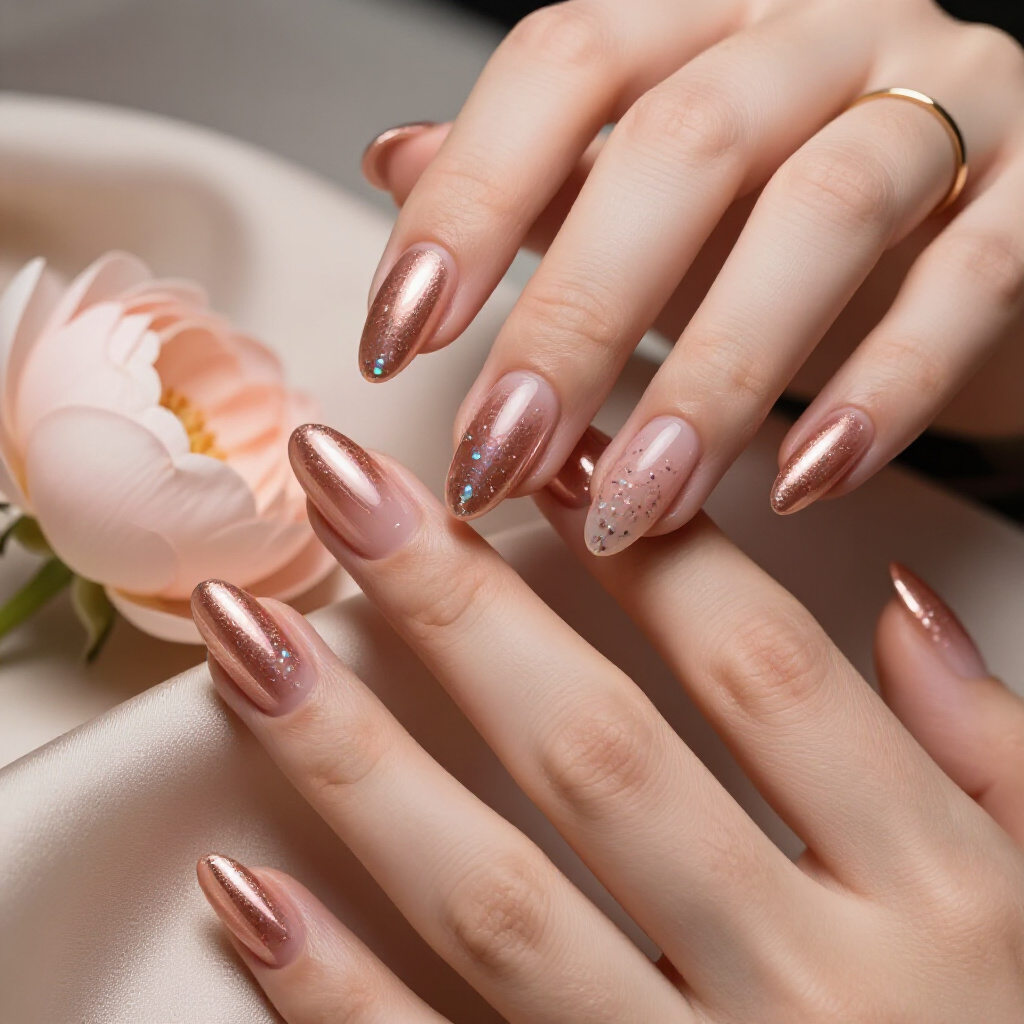 Iridescent White and Silver Swirls for a Futuristic, Ethereal Glow - almond marble nails Iridescent White and Silver Swirls for a Futuristic, Ethereal Glow - almond marble nails
