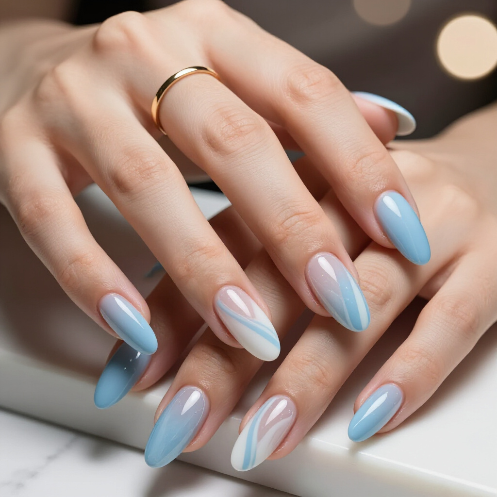 Almond Marble for Short Nails: Achieving the Look Effortlessly - almond marble nails Almond Marble for Short Nails: Achieving the Look Effortlessly - almond marble nails