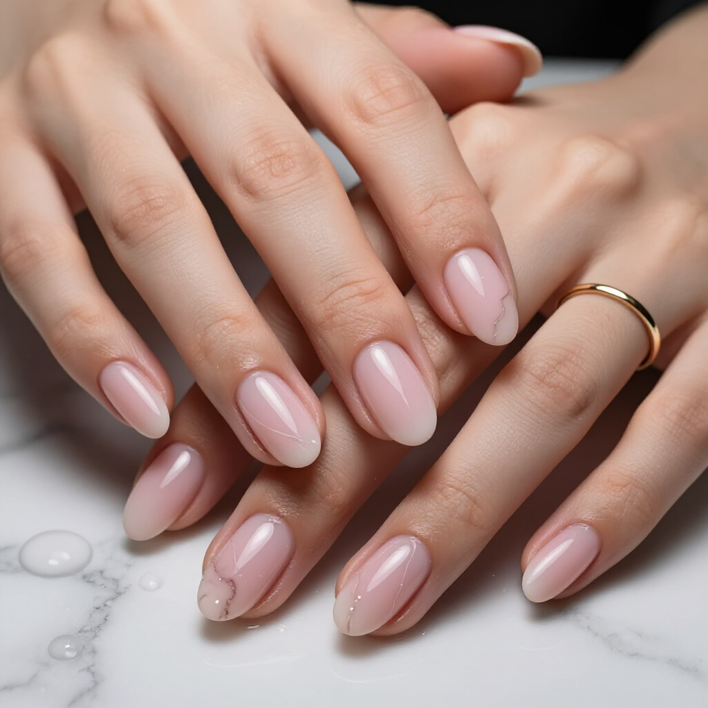 Soft Rose Quartz Marble with a Delicate White Swirl Pattern - pink short marble nails Soft Rose Quartz Marble with a Delicate White Swirl Pattern - pink short marble nails