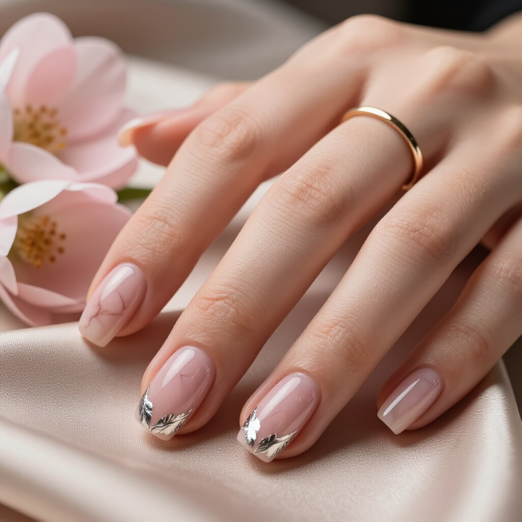 Classic White Marble with a Chic Pastel Pink French Tip - pink short marble nails Classic White Marble with a Chic Pastel Pink French Tip - pink short marble nails