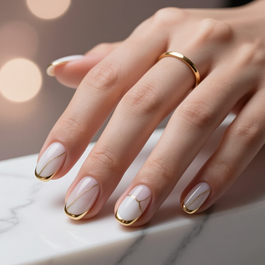 Bold Black Marbling for a Dramatic Statement on Short Coffin Nails - white short marble nails