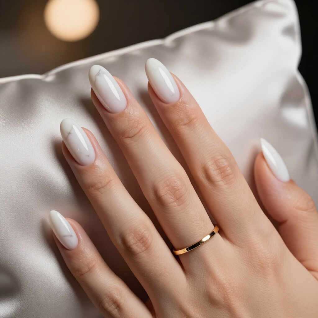 Elegant Black and White Gradient Marble for a Sophisticated Blend - white short marble nails