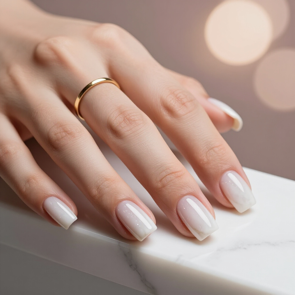 Pastel Blue Accents for a Cool, Refreshing Take on Marble Nails - white short marble nails