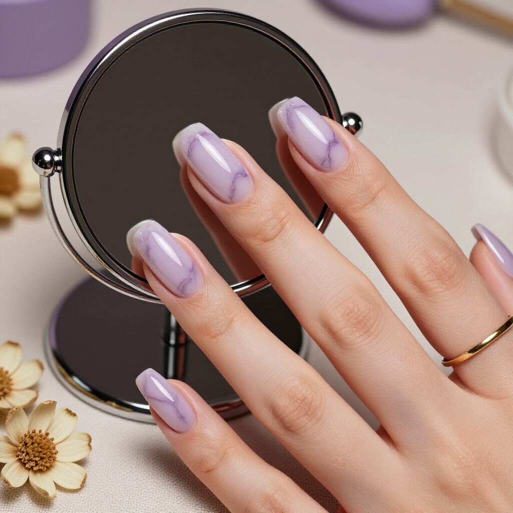 How to Make Your Nude Short Marble Nails Manicure Last Longer - nude short marble nails