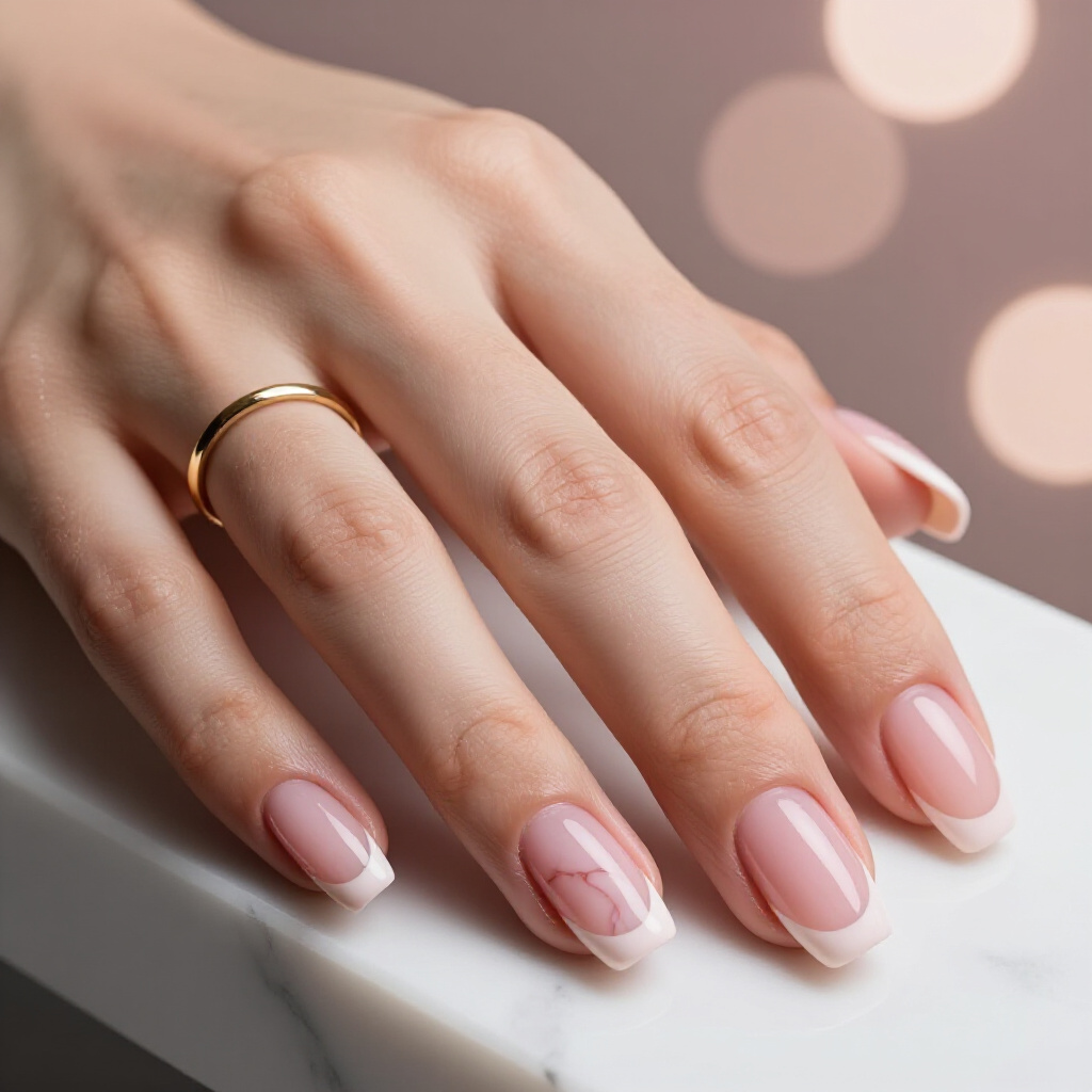 Hot Pink Marble Accents on a Clear Base for Playful Elegance - pink short classy marble nails
