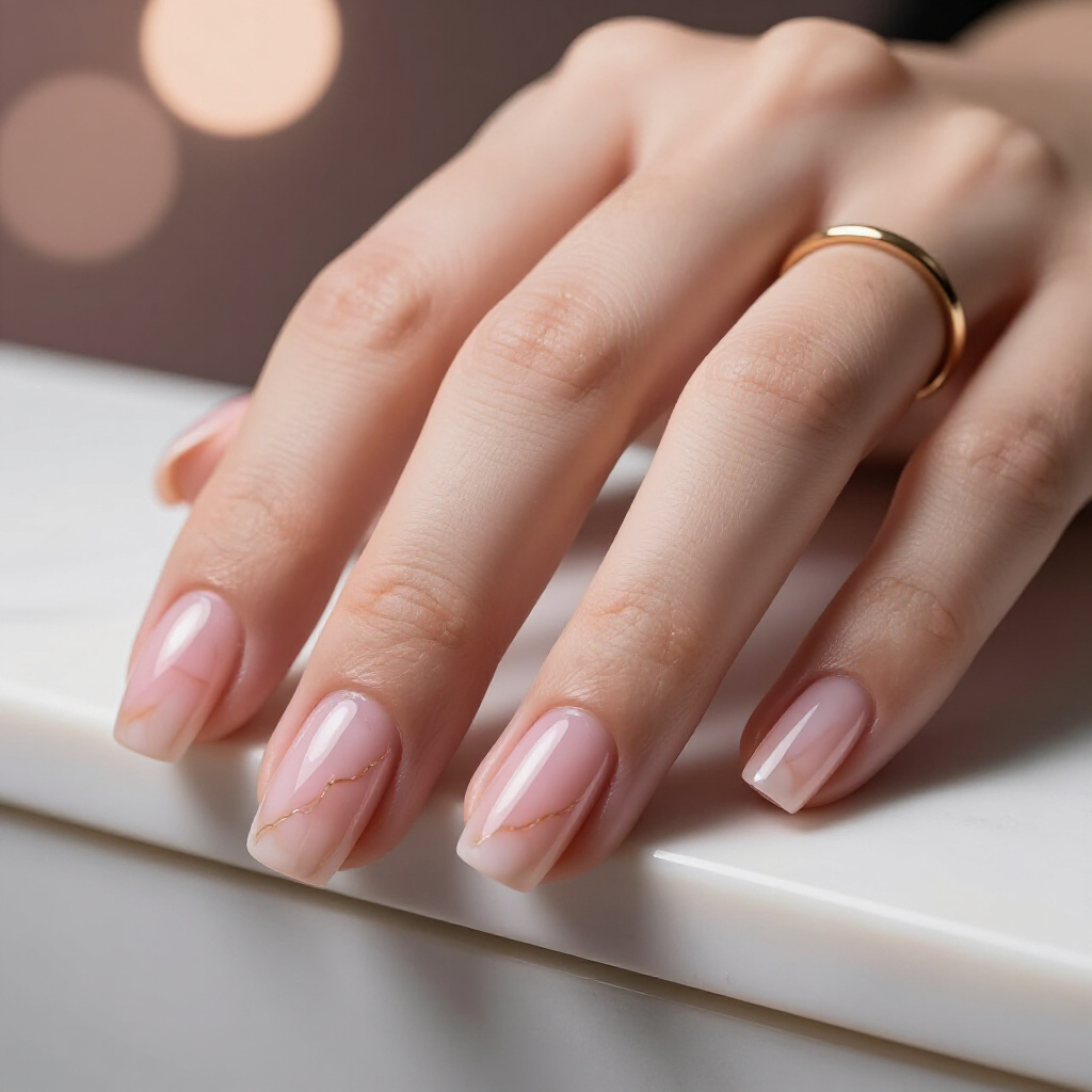 Ombre Pink Marble Fade for a Soft, Blended Marble Effect - pink short classy marble nails