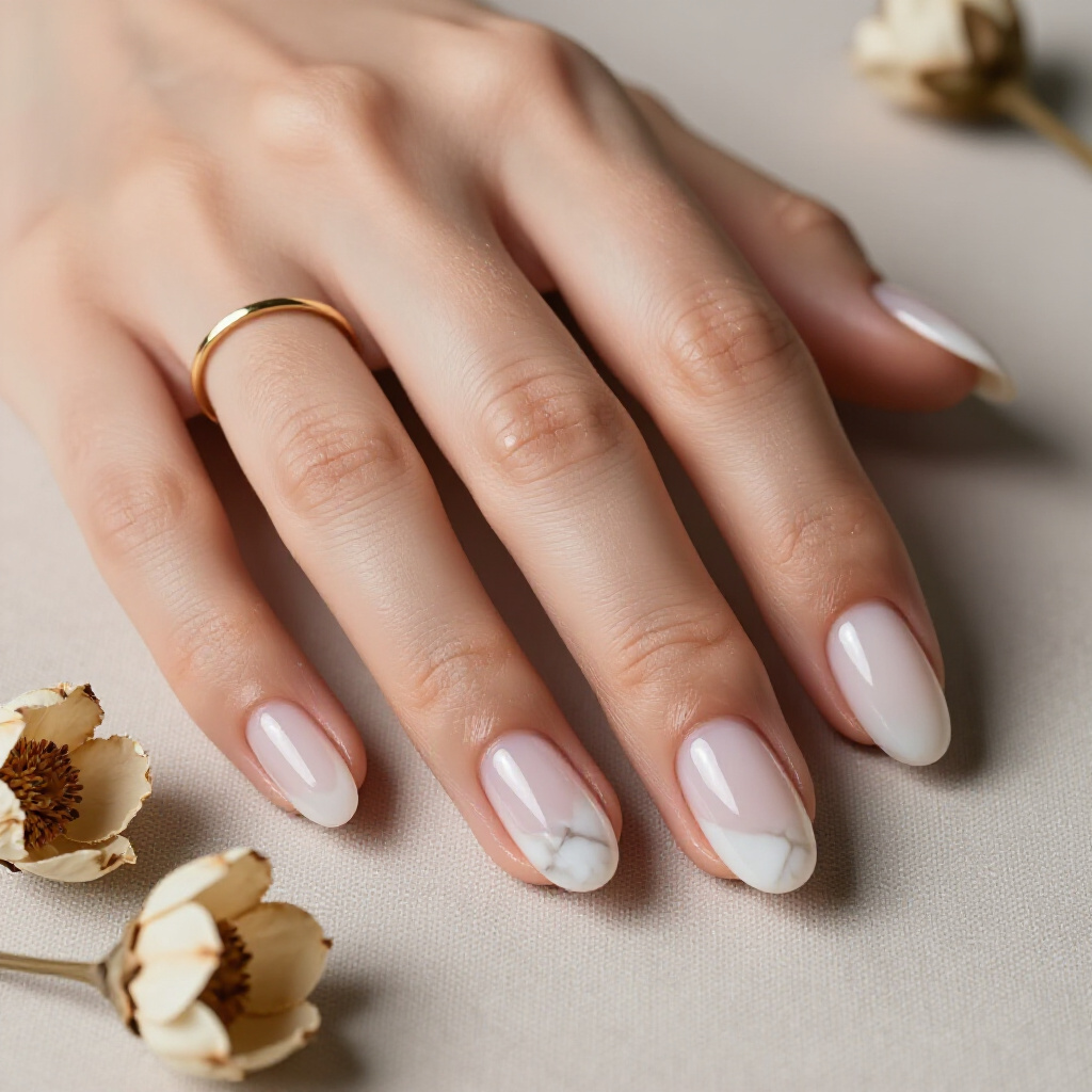 Pink Short Classy Marble Nails for Short Nails: What Suits Best - pink short classy marble nails