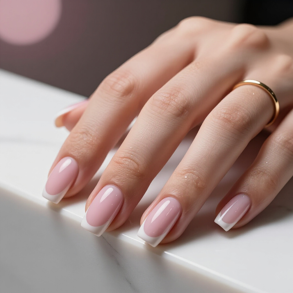 Classic Pink Marble Swirls on a Soft Nude Base - pink short simple marble nails Classic Pink Marble Swirls on a Soft Nude Base - pink short simple marble nails