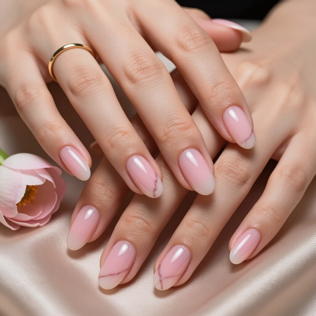 Vibrant Magenta Pink Marble with a Glossy High-Shine Finish - pink short simple marble nails Vibrant Magenta Pink Marble with a Glossy High-Shine Finish - pink short simple marble nails
