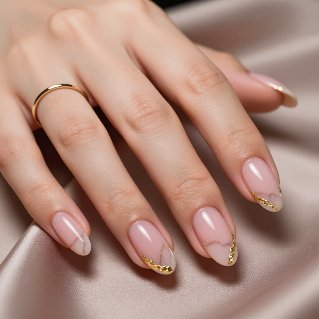 Bubblegum Pink with Black Marble Swirls for a Chic Contrast - pink short cute marble nails