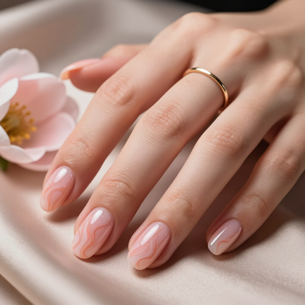 Best Pink Short Cute Marble Nails Shades for Every Season - pink short cute marble nails
