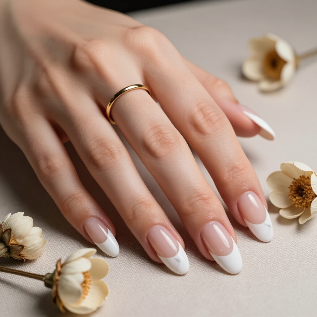 Best White Almond Marble Nails Shades for Every Season - white almond marble nails