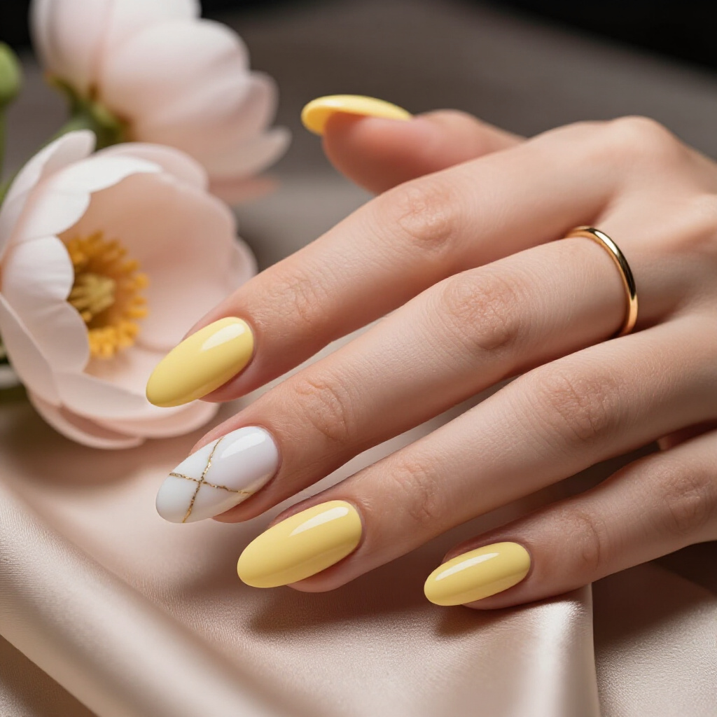 White Almond Marble Nails with Diamond Accents for Ultimate Sparkle and Luxury - white almond marble nails