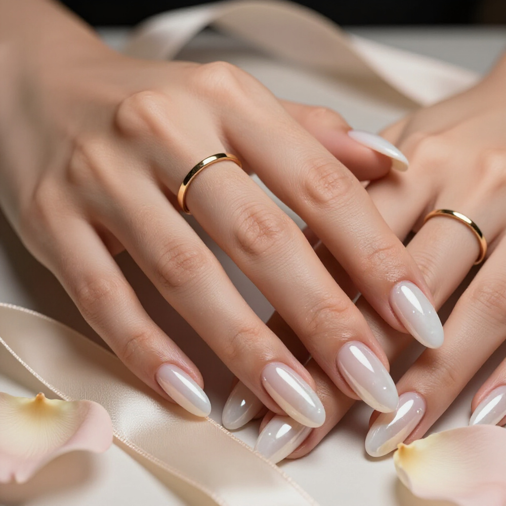 Abstract White Almond Marble Nails with Unexpected Colour Swirls for Artistic Flair - white almond marble nails
