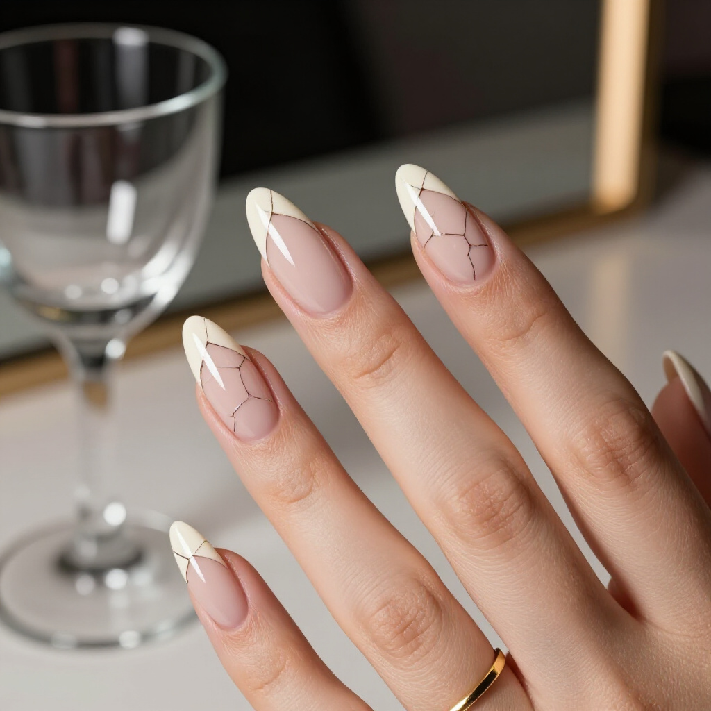 Nude Almond Marble for Short Nails: Chic & Flattering Designs - nude almond marble nails