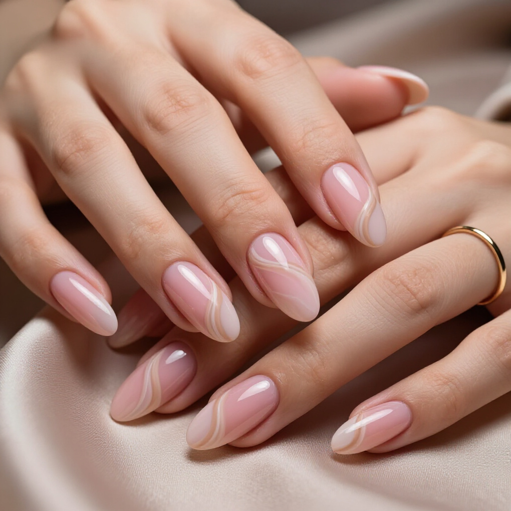 Deep Rose Pink Marble with Black Accents for Dramatic Flair - pink almond classy marble nails