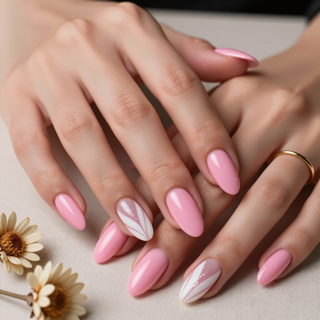 Pink Almond Classy Marble Nails for Short Nails: What Suits Best - pink almond classy marble nails