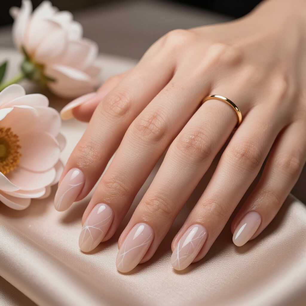 Best Nude Short Simple Marble Nails Shades for Every Season - nude short simple marble nails
