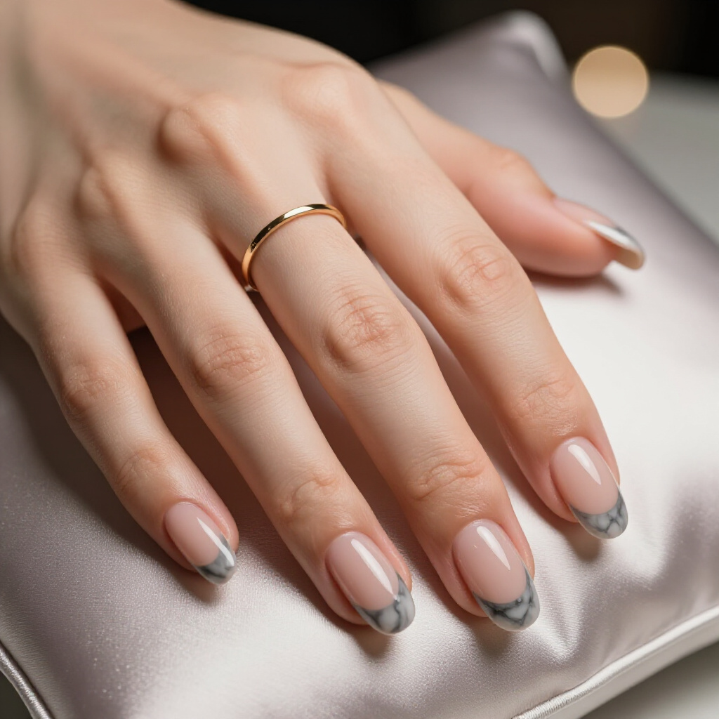 How to Make Your Nude Short Simple Marble Nails Manicure Last Longer - nude short simple marble nails