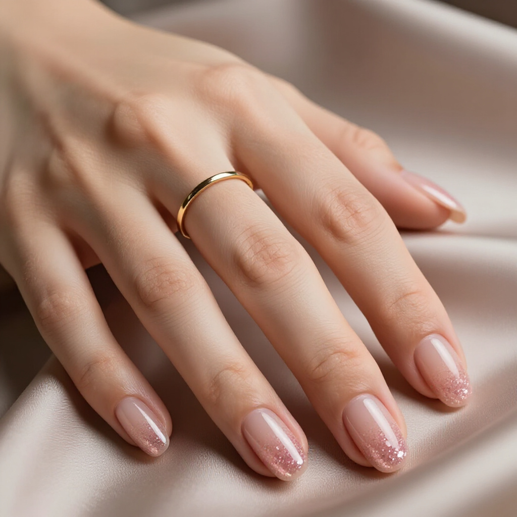 Shimmering Bronze Glitter for Earthy Sophistication - short glitter nails