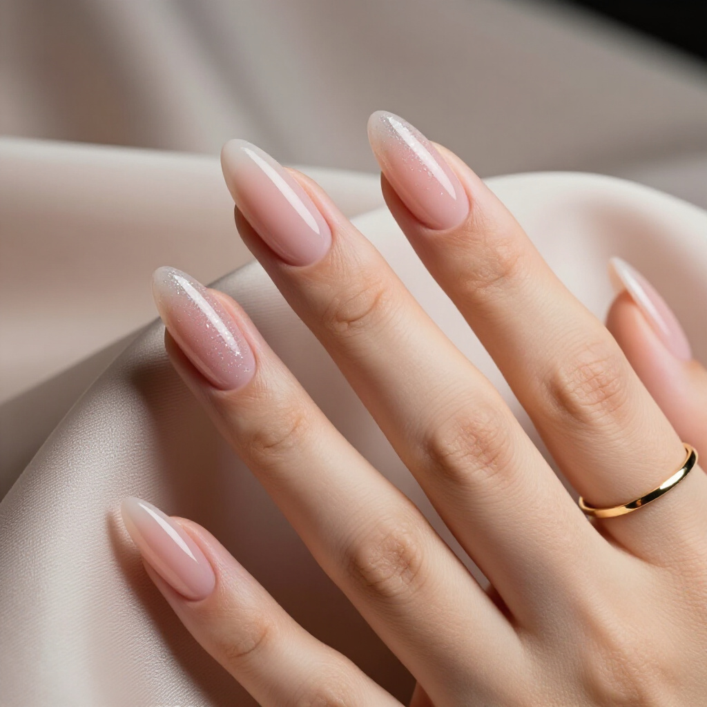 How to Make Your Almond Glitter Manicure Last Longer - almond glitter nails