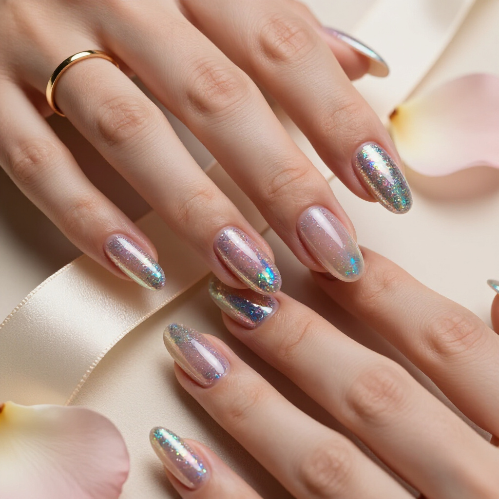 Almond Glitter Nails for Short Nails: Chic & Stylish - almond glitter nails