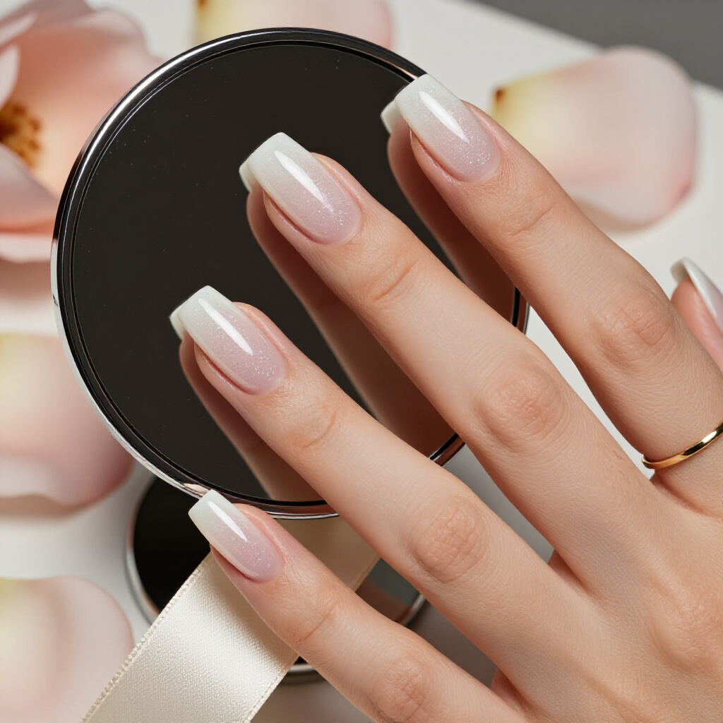 Sparkling Cherry Pink Glitter Accent Nails with Minimalist Design - pink short glitter nails Sparkling Cherry Pink Glitter Accent Nails with Minimalist Design - pink short glitter nails
