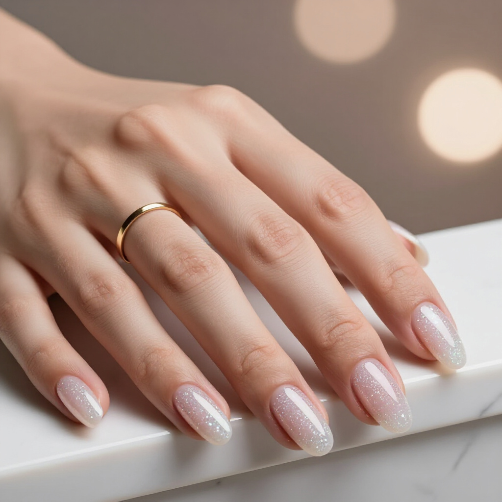 Best White Short Glitter Nail Shades for Every Season - white short glitter nails