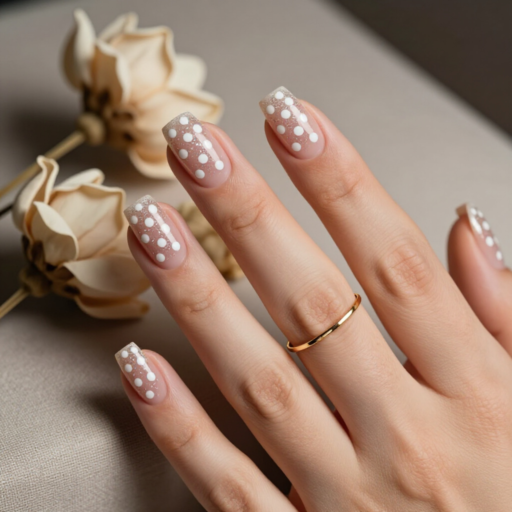 Sheer White with Full Glitter Overlay for Maximum Impact - white short glitter nails