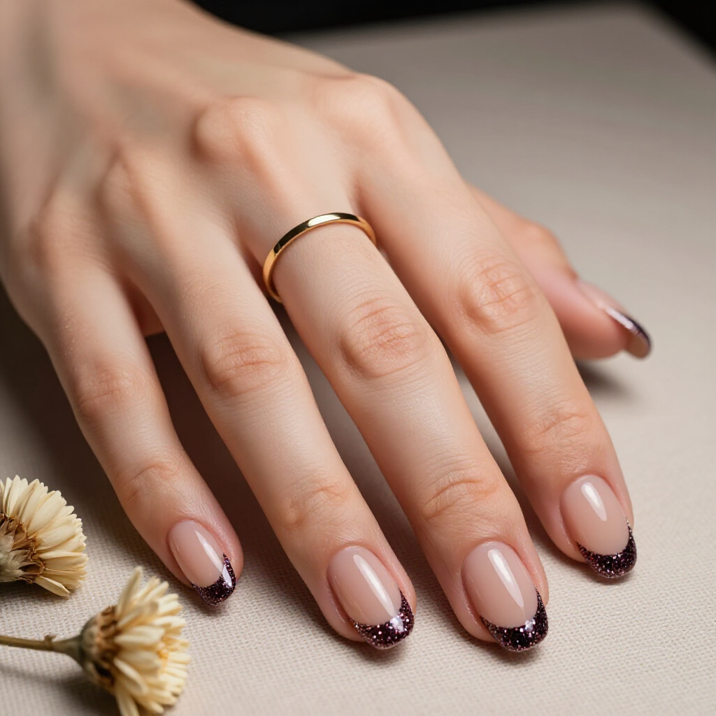 Nude Short Glitter Nails for Short Nails: What Suits and How to Ask - nude short glitter nails