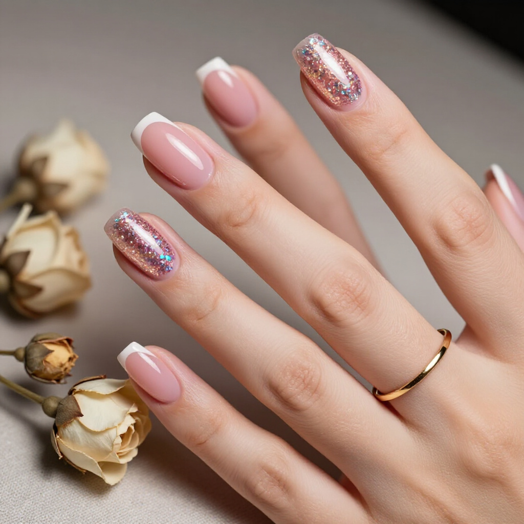 Best Pink Short Simple Glitter Nail Shades for Every Season - pink short simple glitter nails